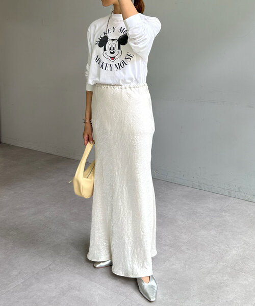 GOOD ROCK SPEED（グッドロックスピード）の「【GOOD ROCK SPEED】Mickey / ロングスリーブTee（Tシャツ/カットソー・レディース・ライトベージュ/ホワイト・FREE）」の4枚目の写真