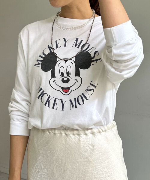 GOOD ROCK SPEED（グッドロックスピード）の「【GOOD ROCK SPEED】Mickey / ロングスリーブTee（Tシャツ/カットソー・レディース・ライトベージュ/ホワイト・FREE）」の10枚目の写真