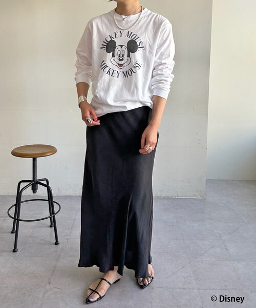 GOOD ROCK SPEED（グッドロックスピード）の「【GOOD ROCK SPEED】Mickey / ロングスリーブTee（Tシャツ/カットソー・レディース・ライトベージュ/ホワイト・FREE）」の15枚目の写真