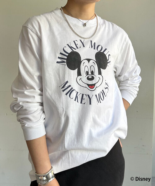 GOOD ROCK SPEED（グッドロックスピード）の「【GOOD ROCK SPEED】Mickey / ロングスリーブTee（Tシャツ/カットソー・レディース・ライトベージュ/ホワイト・FREE）」の21枚目の写真