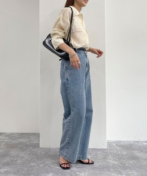 fredy emue（フレディエミュ）の「メッシュ切替シャツ（シャツ/ブラウス・レディース・ブラック/オフホワイト/ベージュ・38）」の16枚目の写真