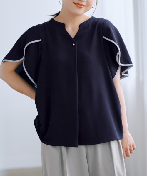 セール】チューリップスリーブスキッパーブラウス【低身長・小柄