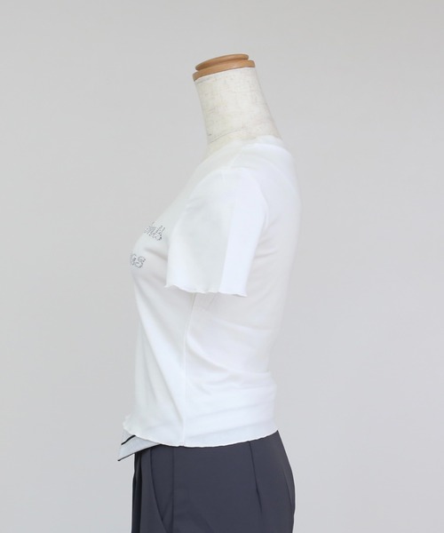 RiLi(リリ)の「ビジューメッセージTシャツ【RL】(Tシャツ/カットソー・レディース・ネイビー/ホワイト・FREE)」の14枚目の写真