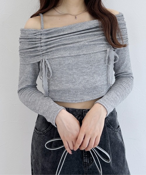 tシャツ ギャザーショルダープルオーバー レディース 楽天市場】スクエアネックパワーショルダートップス 女性