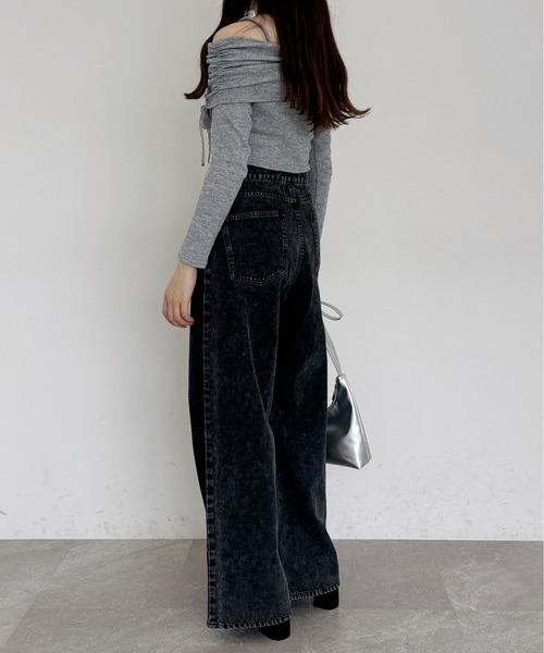 Heather（ヘザー）の「ギャザーオフショルプルオーバー　145149（Tシャツ/カットソー・レディース・ブラック/アイボリー/グレー・FREE）」の22枚目の写真