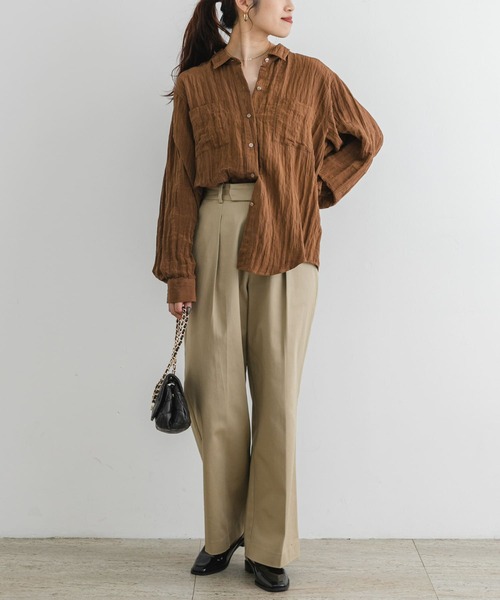 F by ROSSO(エフバイロッソ)の「F by ROSSO チェーンサスペンダー付ワイドチノパンツ(チノパンツ・レディース・ネイビー/ベージュ・38/36)」の1枚目の写真