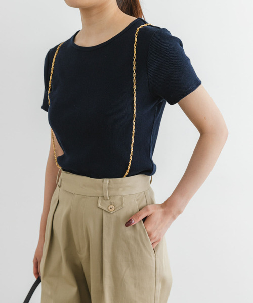 F by ROSSO(エフバイロッソ)の「F by ROSSO チェーンサスペンダー付ワイドチノパンツ(チノパンツ・レディース・ネイビー/ベージュ・38/36)」の10枚目の写真