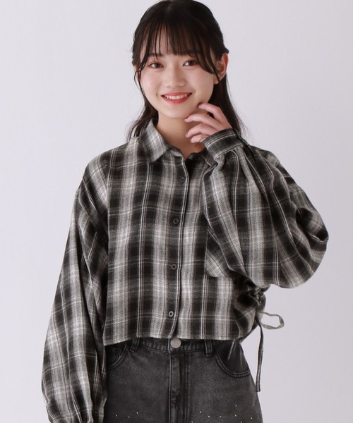 repipi armario(レピピ アルマリオ)の「チェックシャーリングシャツ(シャツ/ブラウス・キッズ・ブラック/ネイビー/ブラウン・SMALL/MEDIUM/LARGE)」の2枚目の写真