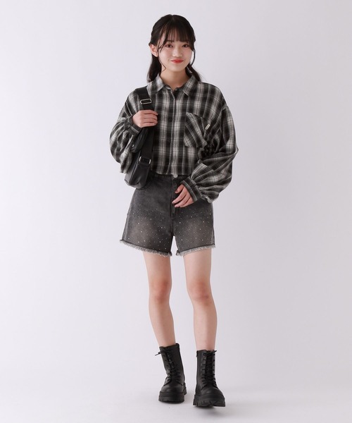 repipi armario(レピピ アルマリオ)の「チェックシャーリングシャツ(シャツ/ブラウス・キッズ・ブラック/ネイビー/ブラウン・SMALL/MEDIUM/LARGE)」の4枚目の写真