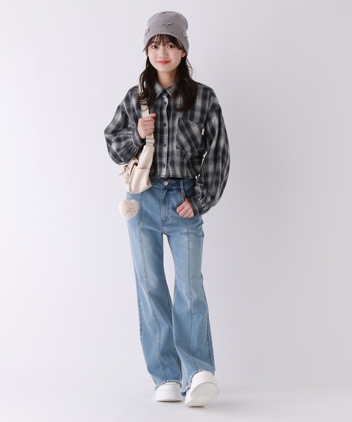 repipi armario(レピピ アルマリオ)の「チェックシャーリングシャツ(シャツ/ブラウス・キッズ・ブラック/ネイビー/ブラウン・SMALL/MEDIUM/LARGE)」の6枚目の写真