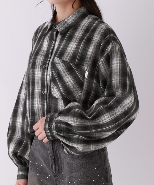 repipi armario(レピピ アルマリオ)の「チェックシャーリングシャツ(シャツ/ブラウス・キッズ・ブラック/ネイビー/ブラウン・SMALL/MEDIUM/LARGE)」の12枚目の写真
