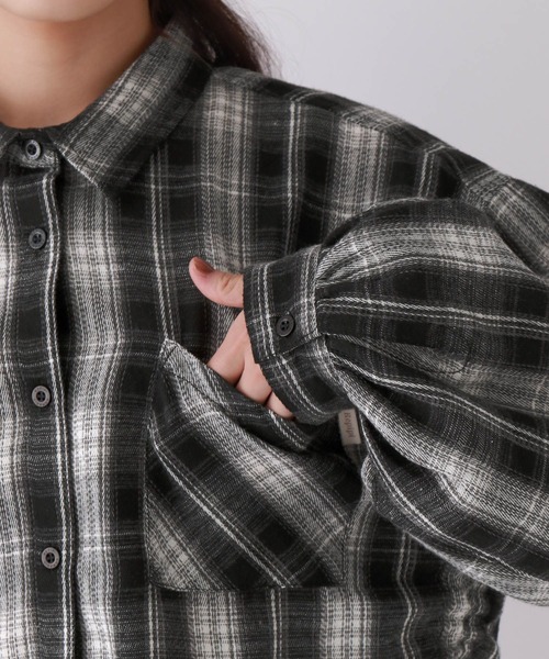 repipi armario(レピピ アルマリオ)の「チェックシャーリングシャツ(シャツ/ブラウス・キッズ・ブラック/ネイビー/ブラウン・SMALL/MEDIUM/LARGE)」の14枚目の写真