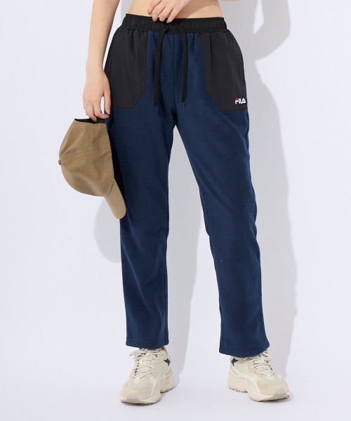 FILA(フィラ)の「ニットフリース ベーカリーパンツ(デニムパンツ・レディース・ブラック/ネイビー/ライトグレー・MEDIUM/LARGE/X-LARGE)」の16枚目の写真