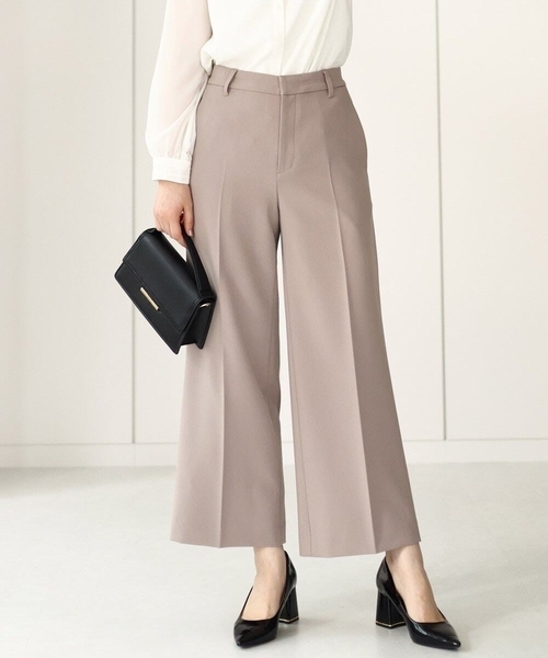 【セール】[名品シリーズ]ストレッチワイドパンツ（チェック・無地）（スラックス）｜OFUON（オフオン） 6,534円