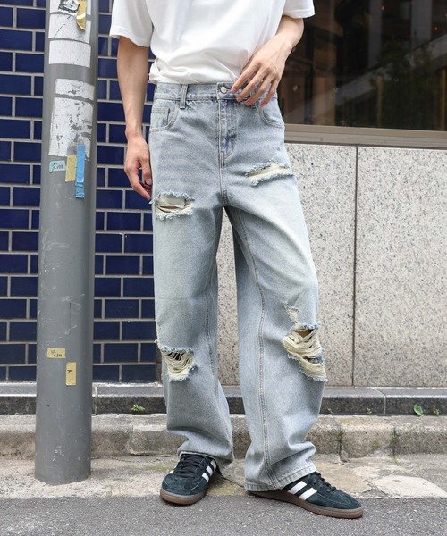 3.3 Field Trip (3.3フィールドトリップ)の「3.3 Field Trip/ダメージデニムパンツ(デニムパンツ・メンズ・ブラック/ブルー・MEDIUM/LARGE)」の19枚目の写真