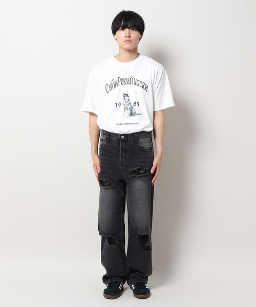 3.3 Field Trip (3.3フィールドトリップ)の「3.3 Field Trip/ダメージデニムパンツ(デニムパンツ・メンズ・ブラック/ブルー・MEDIUM/LARGE)」の14枚目の写真