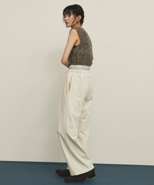 MERLOT（メルロー）の「【ウエストゴム】ダブルウエストスウェットパンツ（スウェットパンツ・レディース・アイボリー/グレー・FREE）」の9枚目の写真