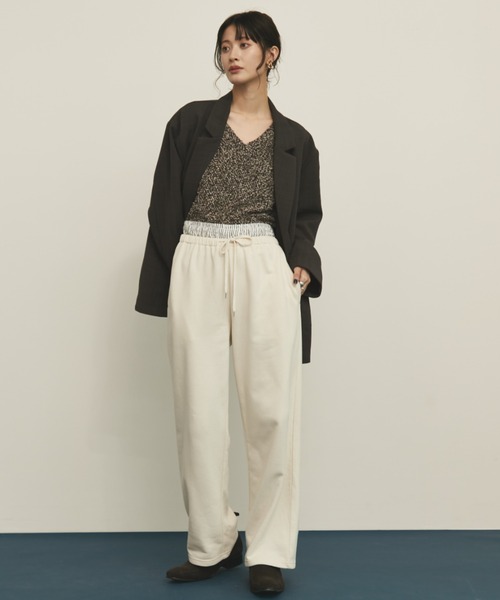 MERLOT（メルロー）の「【ウエストゴム】ダブルウエストスウェットパンツ（スウェットパンツ・レディース・アイボリー/グレー・FREE）」の15枚目の写真