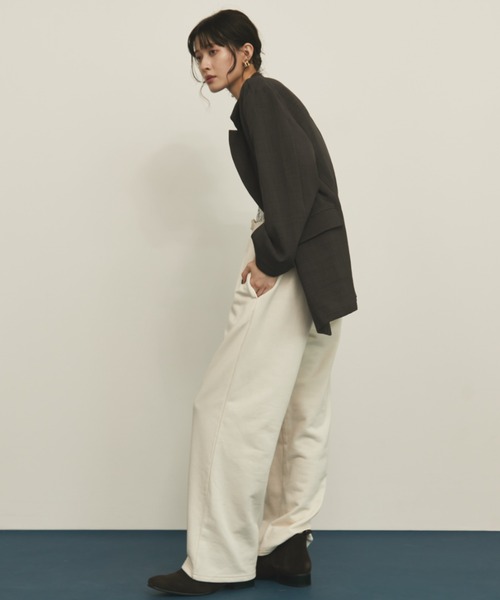 MERLOT（メルロー）の「【ウエストゴム】ダブルウエストスウェットパンツ（スウェットパンツ・レディース・アイボリー/グレー・FREE）」の12枚目の写真