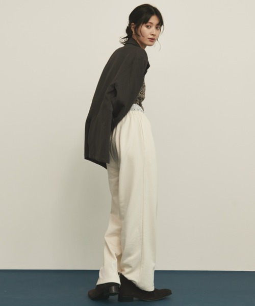 MERLOT（メルロー）の「【ウエストゴム】ダブルウエストスウェットパンツ（スウェットパンツ・レディース・アイボリー/グレー・FREE）」の11枚目の写真