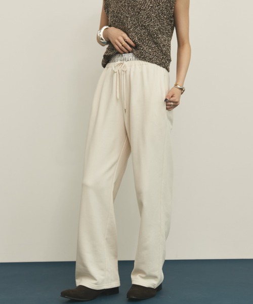 MERLOT（メルロー）の「【ウエストゴム】ダブルウエストスウェットパンツ（スウェットパンツ・レディース・アイボリー/グレー・FREE）」の6枚目の写真