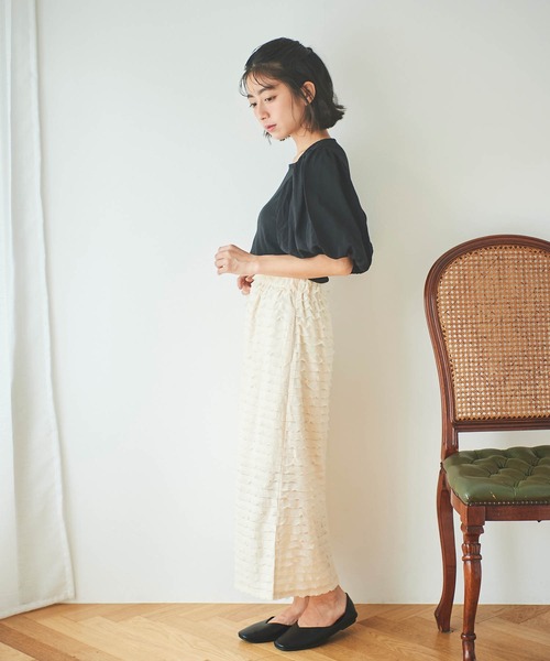 mil(ミル)の「【150㎝前後の小柄さんサイズ】袖ドッキングリブトップス(Tシャツ/カットソー・レディース・ブラック/モカ・S/XS)」の4枚目の写真