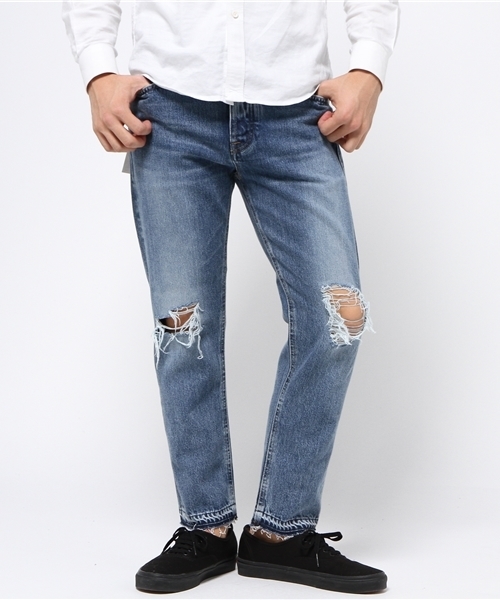 Big John（ビッグジョン）の「Big John(ビッグ･ジョン) ダメージカットオフデニムパンツ（デニムパンツ・メンズ・ライトブルー/インディゴブルー・28/30/32）」の16枚目の写真