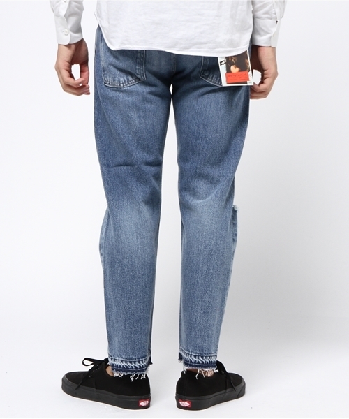 Big John（ビッグジョン）の「Big John(ビッグ･ジョン) ダメージカットオフデニムパンツ（デニムパンツ・メンズ・ライトブルー/インディゴブルー・28/30/32）」の4枚目の写真