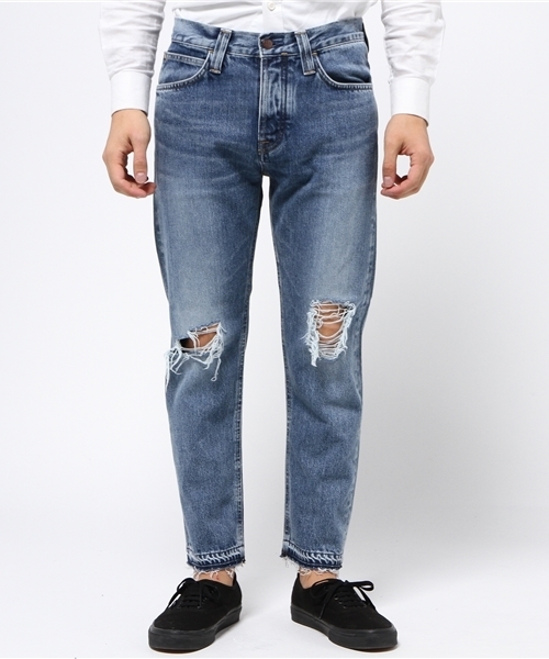 Big John（ビッグジョン）の「Big John(ビッグ･ジョン) ダメージカットオフデニムパンツ（デニムパンツ・メンズ・ライトブルー/インディゴブルー・28/30/32）」の5枚目の写真