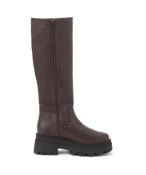 Juze(ジュゼ)の「サイドバックルタンクソールロングブーツ(ブーツ・レディース・ブラック/ダークブラウン・S/M/L)」の8枚目の写真