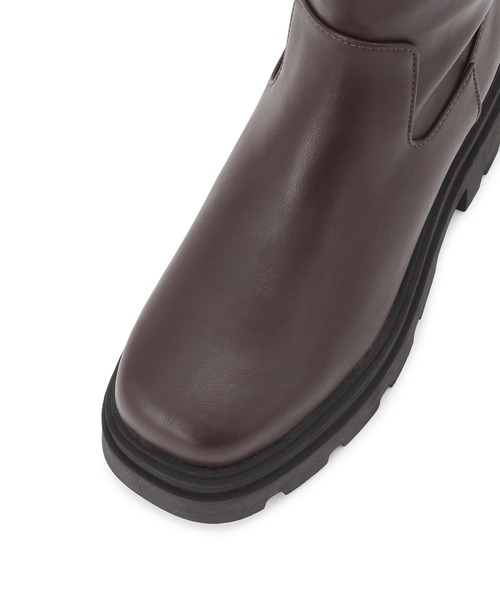 Juze(ジュゼ)の「サイドバックルタンクソールロングブーツ(ブーツ・レディース・ブラック/ダークブラウン・S/M/L)」の10枚目の写真