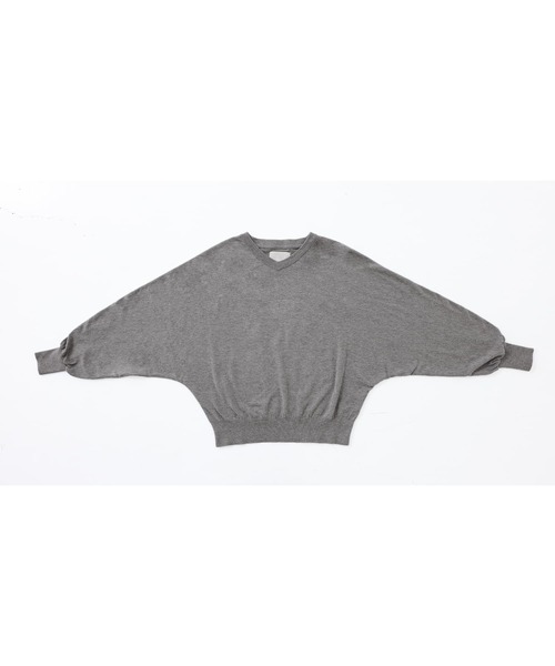 n'OrLABEL（ノアールレーベル）の「【機能素材】『ハイゲージVネックドルマンニット』（ニット/セーター・レディース・ブラウン/ブルー/ブラック/杢グレー・2/1）」の7枚目の写真