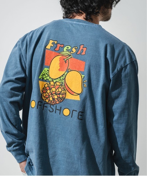 OFFSHORE(オフショア)の「FRUITS L/STEE/フルーツロングスリーブティ(Tシャツ/カットソー・メンズ・オフホワイト/バーガンディー/ネイビー・M/L)」の1枚目の写真