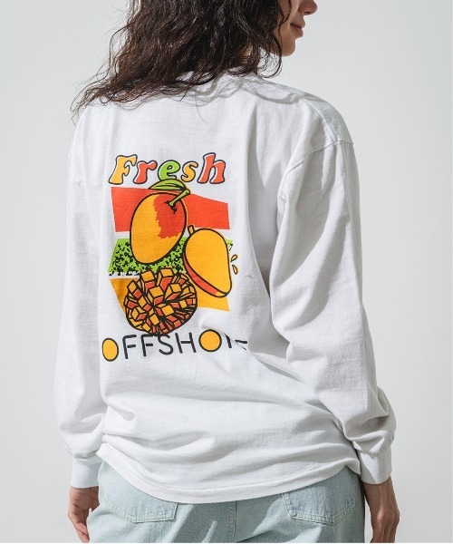 OFFSHORE(オフショア)の「FRUITS L/STEE/フルーツロングスリーブティ(Tシャツ/カットソー・メンズ・オフホワイト/バーガンディー/ネイビー・M/L)」の2枚目の写真