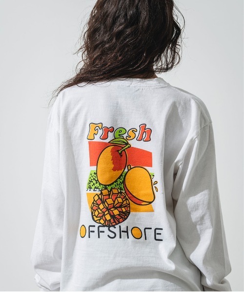 OFFSHORE(オフショア)の「FRUITS L/STEE/フルーツロングスリーブティ(Tシャツ/カットソー・メンズ・オフホワイト/バーガンディー/ネイビー・M/L)」の15枚目の写真