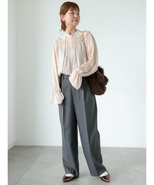 Lugnoncure(ルノンキュール)の「タックストレートパンツ(その他パンツ・レディース・ベージュ/ネイビー/トップグレー・M/L)」の5枚目の写真