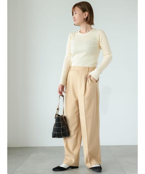 Lugnoncure(ルノンキュール)の「タックストレートパンツ(その他パンツ・レディース・ベージュ/ネイビー/トップグレー・M/L)」の8枚目の写真