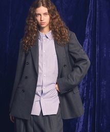 《UNISEX》【Italian Dead Stock Fabric】Dress-Fit Peaked Lapel Double Tailored Jacket/ドレスフィットピークドラペルダブルテーラードジャケット 【MAISON SPECIAL/メゾンスペシャル】