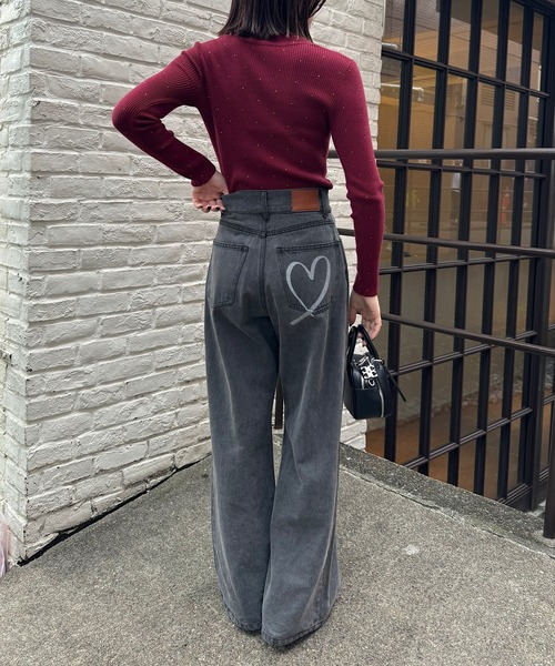 Chico（チコ）の「【WEB限定カラー/ボーダー】スパンコールハイネックリブニット（ニット/セーター・レディース・ピンク/グレー/アイボリー/ブラック/レッド/ホワイト系その他2・FREE）」の11枚目の写真