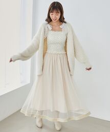 MAJESTIC LEGON | 裾ベロアチュールスカート(スカート)