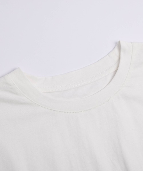 AMELY（エミリー）の「チュールドッキングロングTシャツ（Tシャツ/カットソー・レディース・ホワイト/ブラック/ホワイト×ブラック・フリー）」の4枚目の写真