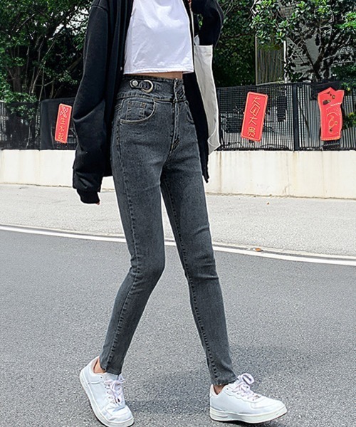 Miniministore（ミニミニストア）の「デニムパンツ ハイウエストタイトジーパン（デニムパンツ・レディース・ブラック/チャコールグレー/ダークブルー・XL/L/S/M）」の12枚目の写真