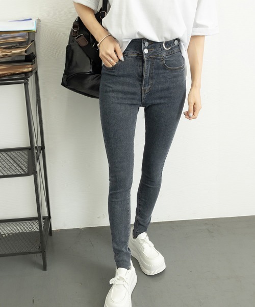 Miniministore（ミニミニストア）の「デニムパンツ ハイウエストタイトジーパン（デニムパンツ・レディース・ブラック/チャコールグレー/ダークブルー・XL/L/S/M）」の14枚目の写真