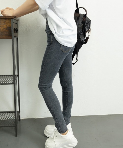 Miniministore（ミニミニストア）の「デニムパンツ ハイウエストタイトジーパン（デニムパンツ・レディース・ブラック/チャコールグレー/ダークブルー・XL/L/S/M）」の16枚目の写真