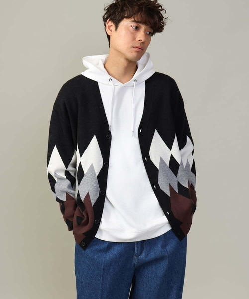 【セール】【洗濯機で洗える】ジャカードニットワイドシルエットカーディガン（カーディガン/ボレロ）｜a.v.v（アーヴェヴェ）