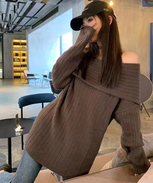 セール】オフショルニットトップス（ニット/セーター）｜REMUR