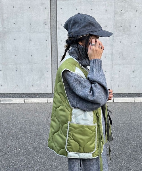 セール】【INTERPLAY x AYA】Switching Quilt Vest（その他