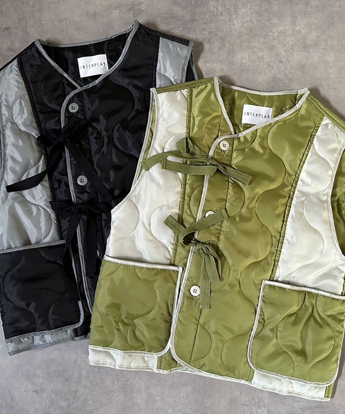 セール】【INTERPLAY x AYA】Switching Quilt Vest（その他