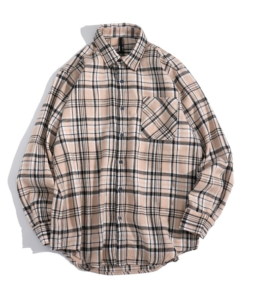 Starting Over(スターティングオーバー)の「Vintage-like check flannel shirt/ヴィンテージライク レギュラーカラー フランネル シャツ(シャツ/ブラウス・メンズ・ブラック/ベージュ/ネイビー/ホワイト/ブラウン/レッド/オレンジ・M/L/XL)」の5枚目の写真