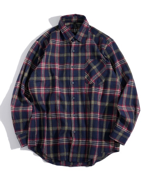Starting Over(スターティングオーバー)の「Vintage-like check flannel shirt/ヴィンテージライク レギュラーカラー フランネル シャツ(シャツ/ブラウス・メンズ・ブラック/ベージュ/ネイビー/ホワイト/ブラウン/レッド/オレンジ・M/L/XL)」の6枚目の写真